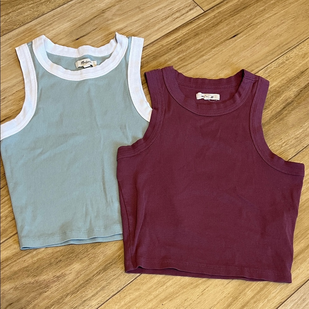 Madewell supima Rib Crop Tank XS